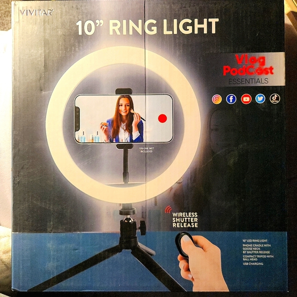 Vivitar 10 Inch LED Ring Light Wireless Shutter